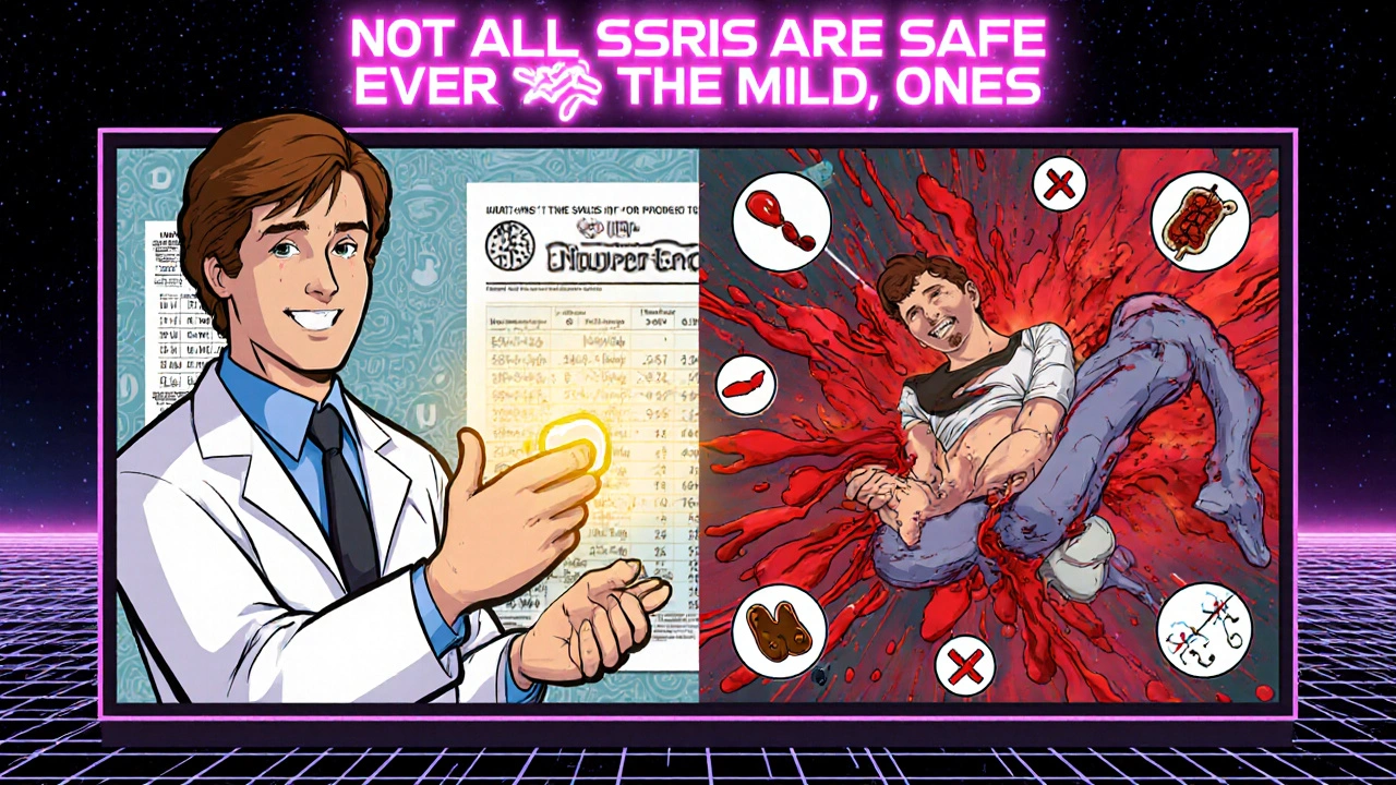 A 1970s-style medical billboard showing a doctor’s promise versus a patient’s bleeding collapse.