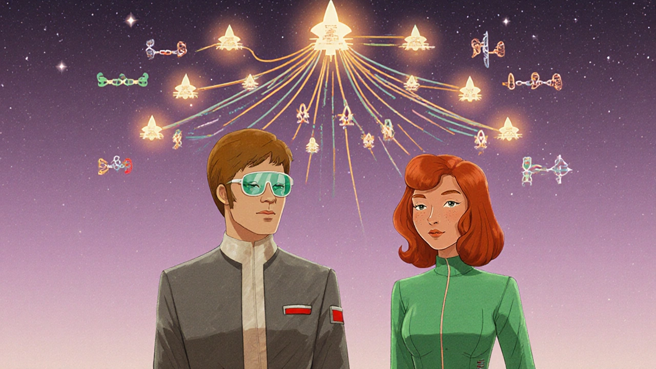 A man and woman with different color perceptions shown through visual tones and gene trails