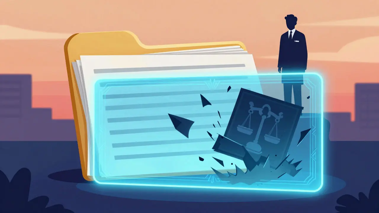 Medical documents forming protective barrier against lawsuits illustration